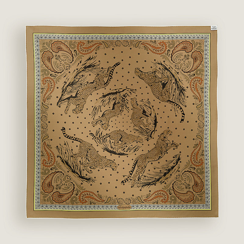 【HERMES】Guepards Bandana  ダブルフェイス スカーフ 90 Guepards Bandana double face scarf 90 | Hermès Canada